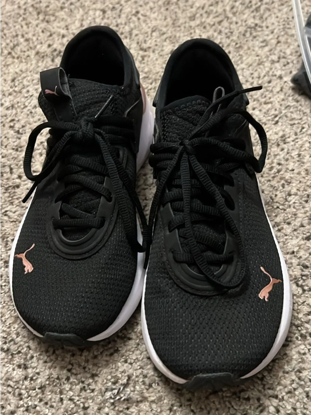Puma Black Backpack with Rose Gold, Shoes size 7 womens, & socks Brand new.